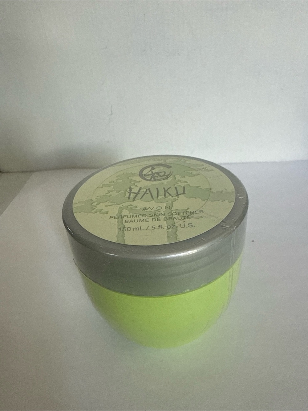 Avon Hawaiian Perfume Skin Softener - Lime Green and Silver